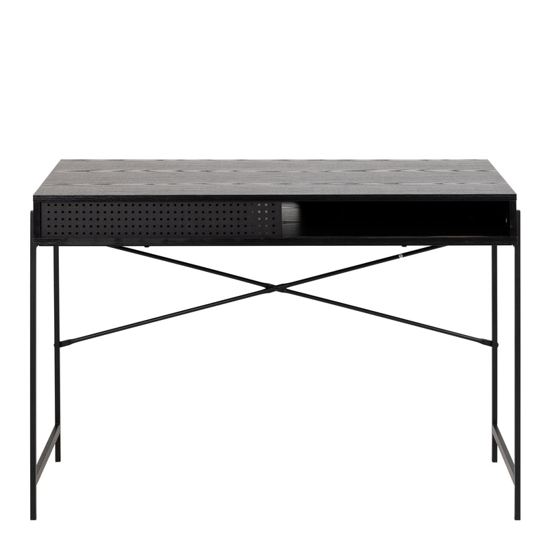 Angus Office Desk with Sliding Door – Black – image 2
