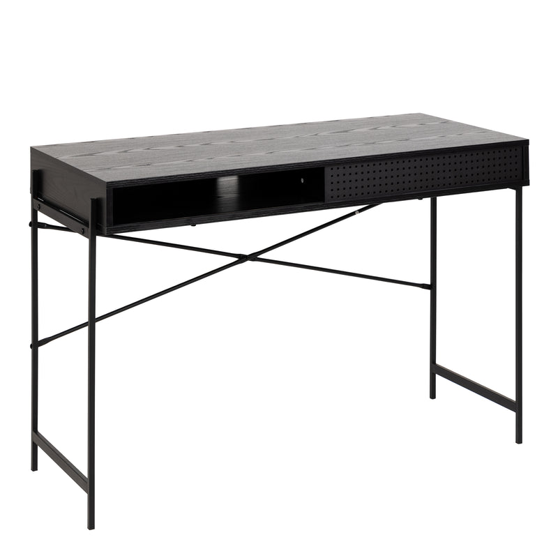 Angus Office Desk with Sliding Door – Black – image 4