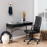 Angus Office Desk with Sliding Door – Black – image 5