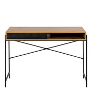 Angus Office Desk with Sliding Door – Oak – image 2