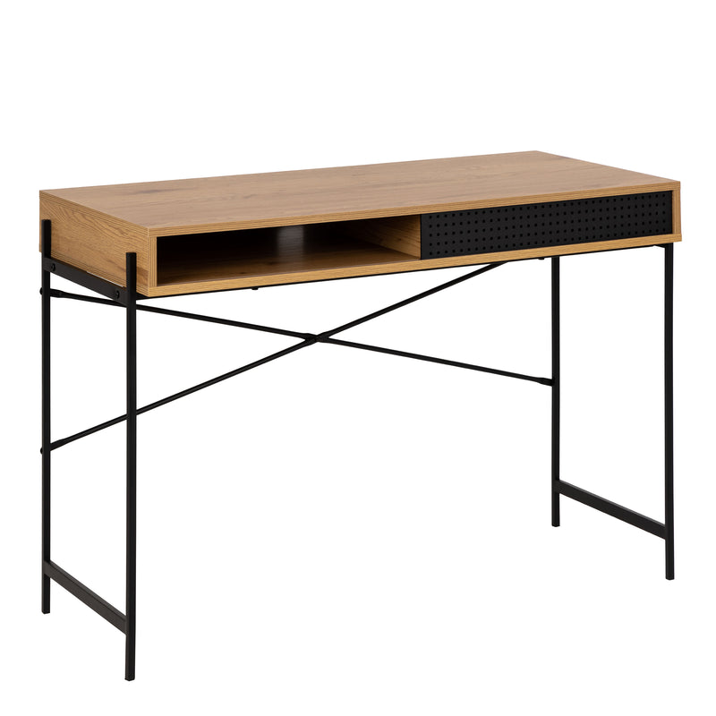 Angus Office Desk with Sliding Door – Oak – image 3
