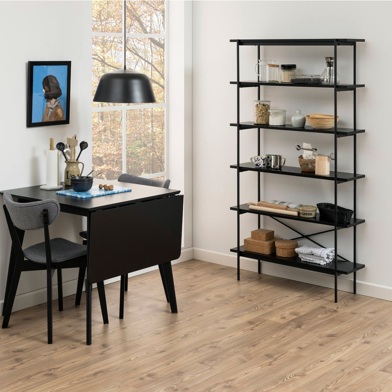 Angus Bookcase with 5 Shelves in Black – image 5