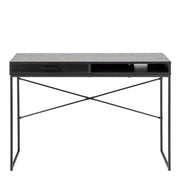 Seaford 1 Drawer Office Desk in Ash Black – image 2