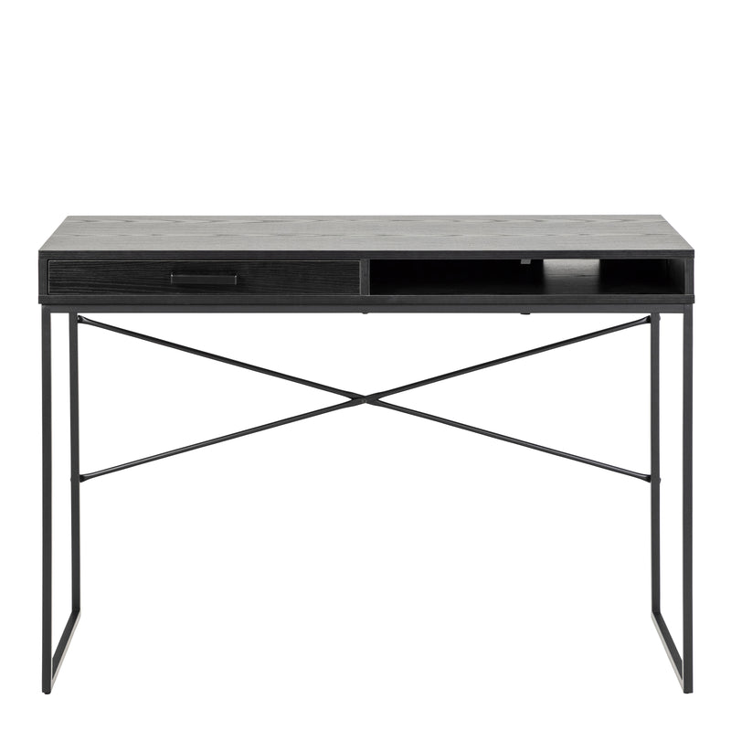 Seaford 1 Drawer Office Desk in Ash Black – image 2