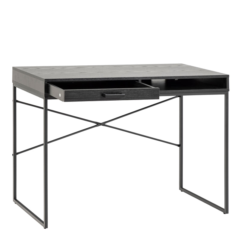 Seaford 1 Drawer Office Desk in Ash Black – image 4