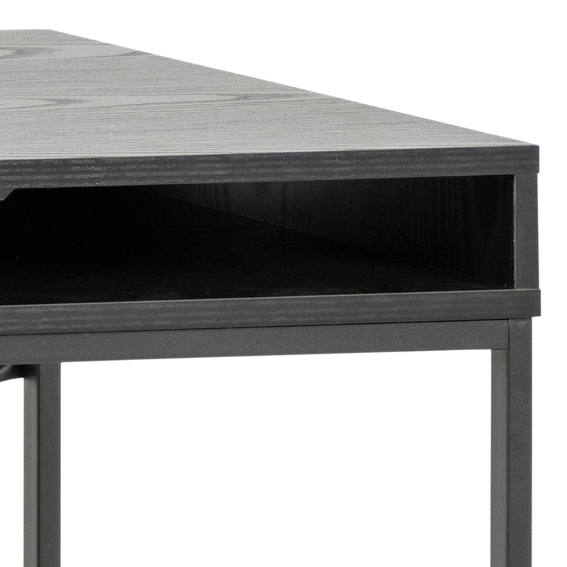 Seaford 1 Drawer Office Desk in Ash Black – image 7