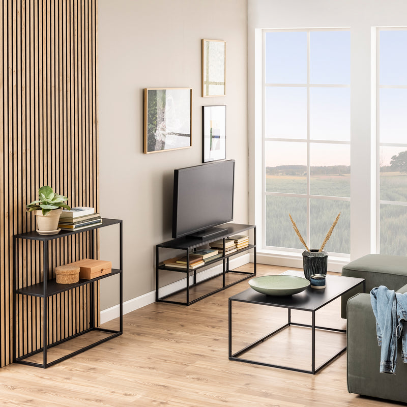 Newcastle Console Table with Open Shelf in Matt Black – image 5