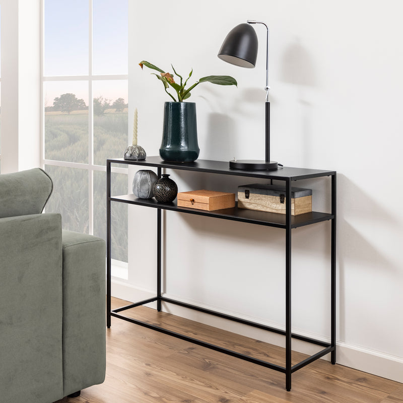 Newcastle Console Table with Open Shelf in Matt Black – image 6