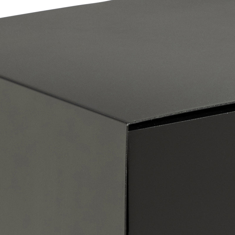 Joliet 1 Drawer Wallmounted Bedside Table and Bamboo – Matt Black – image 11