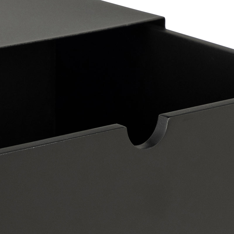 Joliet 1 Drawer Wallmounted Bedside Table and Bamboo – Matt Black – image 13