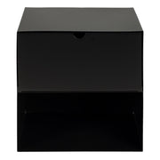 Joliet 1 Drawer Wallmounted Bedside Table and Bamboo – Matt Black – image 5