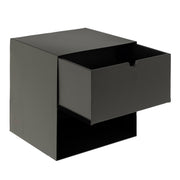 Joliet 1 Drawer Wallmounted Bedside Table and Bamboo – Matt Black – image 6