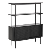 Angus Small Bookcase with 2 Sliding Doors in Black – image 1