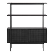 Angus Small Bookcase with 2 Sliding Doors in Black – image 2