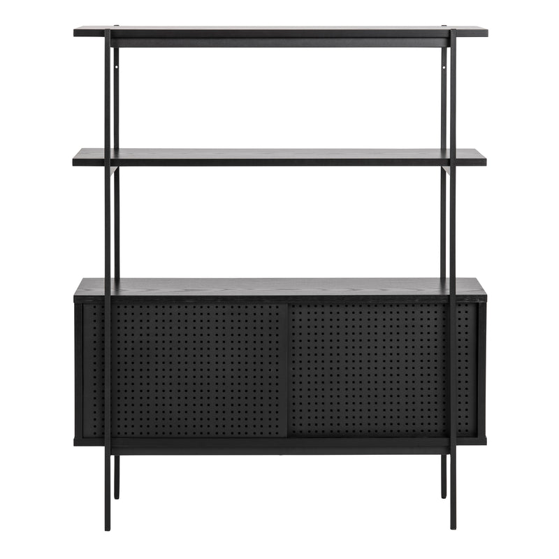 Angus Small Bookcase with 2 Sliding Doors in Black – image 2