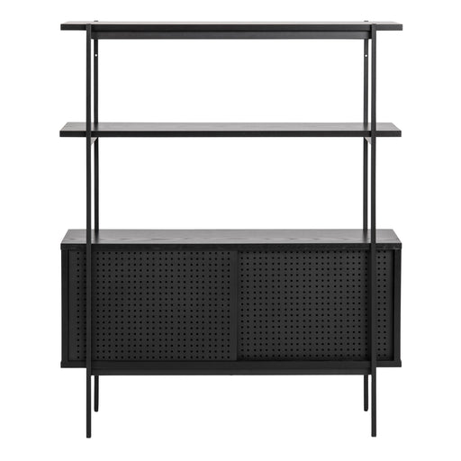 Angus Small Bookcase with 2 Sliding Doors in Black – image 2