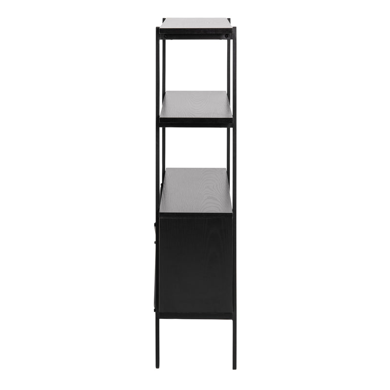 Angus Small Bookcase with 2 Sliding Doors in Black – image 3