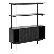Angus Small Bookcase with 2 Sliding Doors in Black – image 4