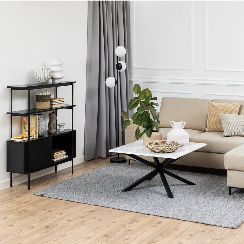 Angus Small Bookcase with 2 Sliding Doors in Black – image 5