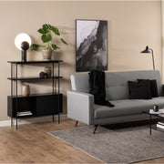 Angus Small Bookcase with 2 Sliding Doors in Black – image 6