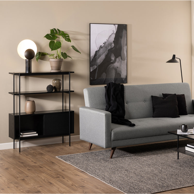 Angus Small Bookcase with 2 Sliding Doors in Black – image 6