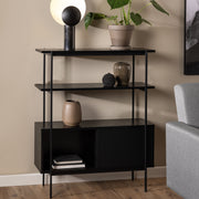 Angus Small Bookcase with 2 Sliding Doors in Black – image 9