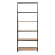 Seaford Tall Metal Bookcase with 5 Shelves – Oak – image 2