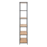 Seaford Tall Metal Bookcase with 5 Shelves – Oak – image 3