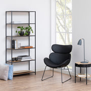 Seaford Tall Metal Bookcase with 5 Shelves – Oak – image 4