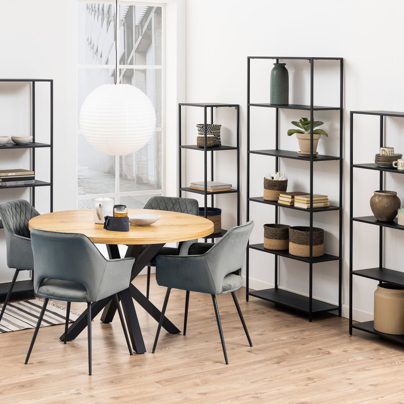 Newcastle Tall Bookcase with 5 Shelves in Matt Black – image 6
