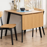 Roxby Extending Dining Table 80-120cm in Oak & Black Included 2 Roxby Dining Chairs in Black and Oak – image 4