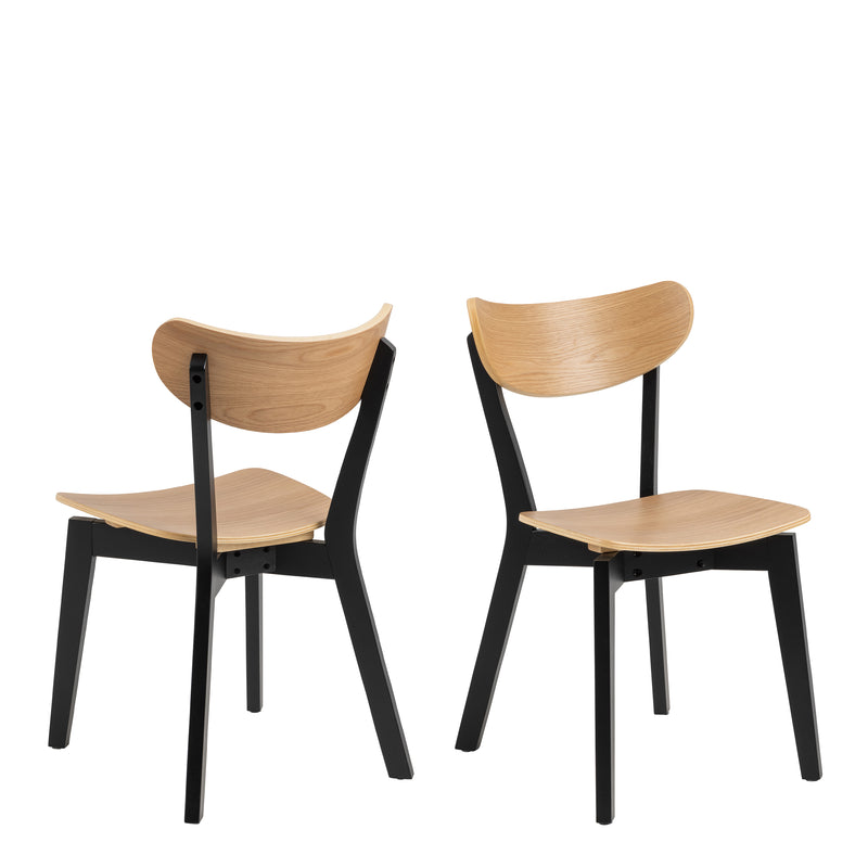 Roxby Extending Dining Table 80-120cm in Oak & Black Included 4 Roxby Dining Chairs in Black and Oak – image 6