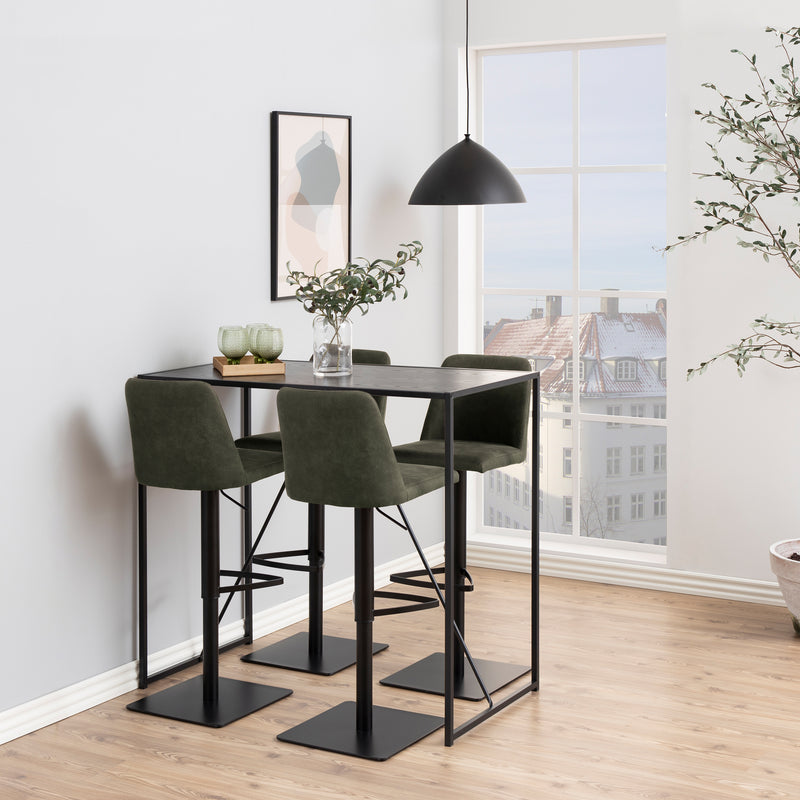 Seaford Black Metal Bar Table with Black Ash Top – image 3