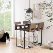 Seaford Black Metal Bar Table with Black Ash Top – image 5