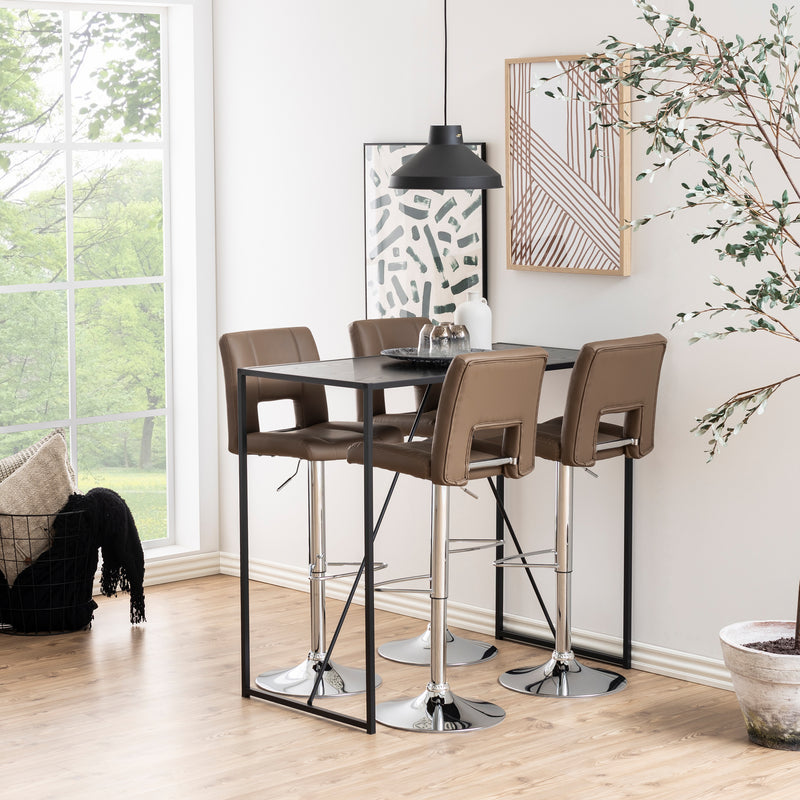Seaford Black Metal Bar Table with Black Ash Top – image 5