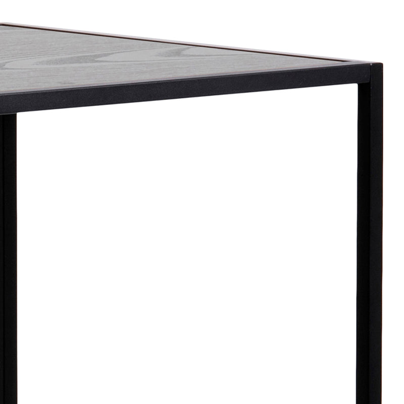 Seaford Black Metal Bar Table with Black Ash Top – image 8