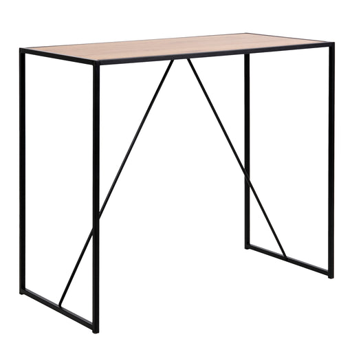 Seaford Black Metal Bar Table with Oak Top – image 1