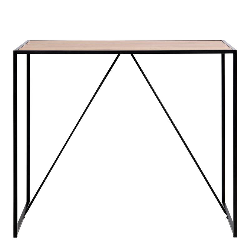 Seaford Black Metal Bar Table with Oak Top – image 2