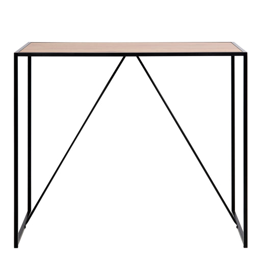 Seaford Black Metal Bar Table with Oak Top – image 2