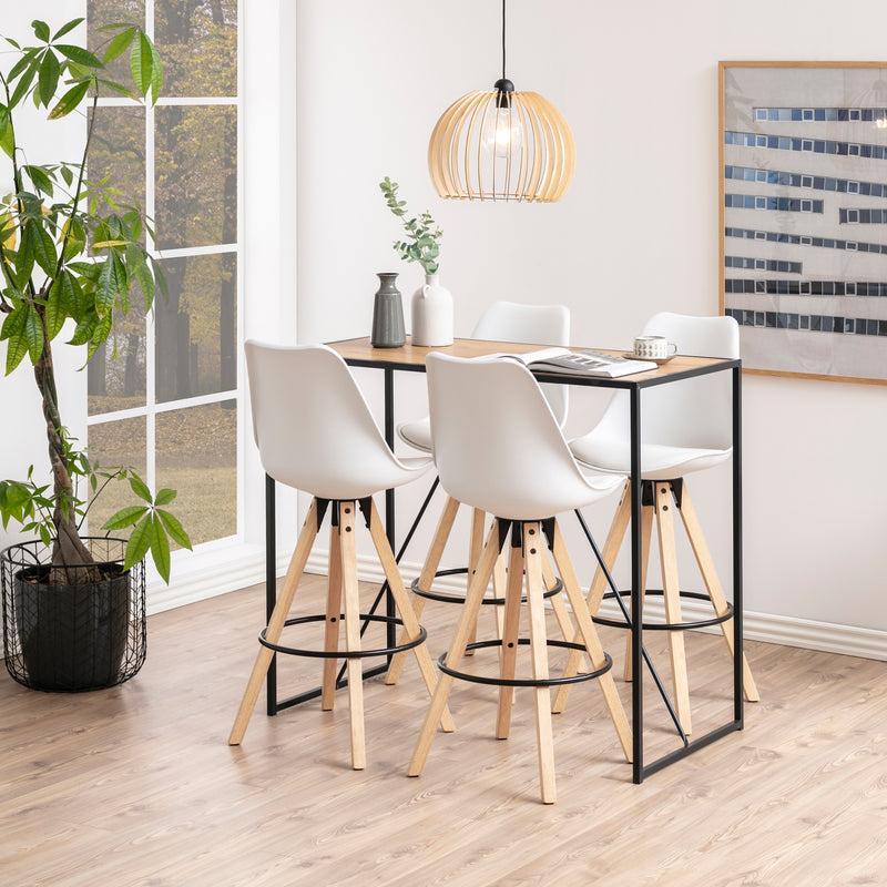 Seaford Black Metal Bar Table with Oak Top – image 3