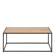 Seaford Black Metal Coffee Table with Oak Top – image 2