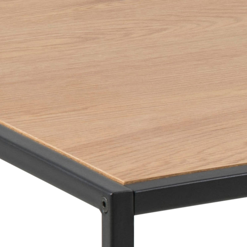Seaford Black Metal Coffee Table with Oak Top – image 8