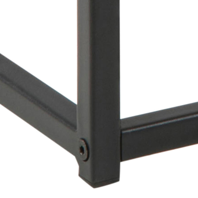 Seaford Black Metal Coffee Table with Oak Top – image 9