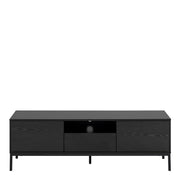Seaford 2 Door 1 Drawer TV Unit – Ash Black – image 2