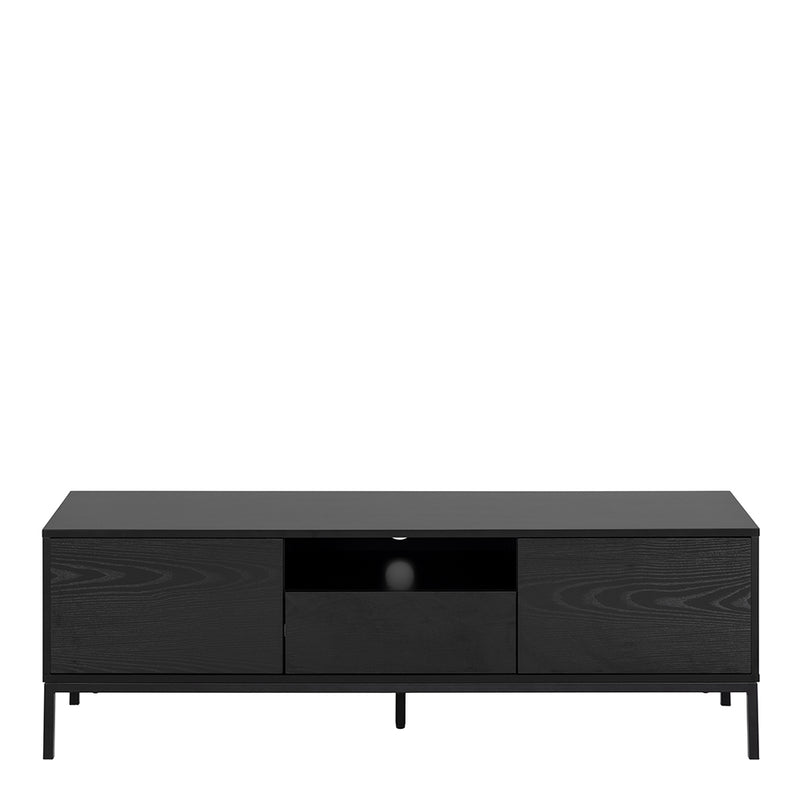 Seaford 2 Door 1 Drawer TV Unit – Ash Black – image 2