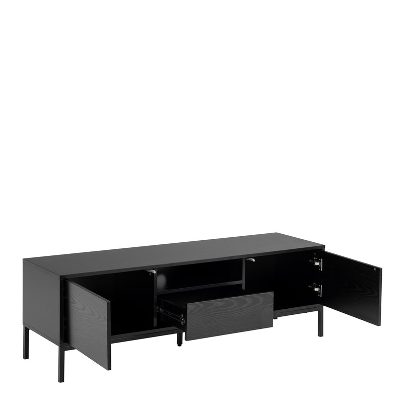 Seaford 2 Door 1 Drawer TV Unit – Ash Black – image 4