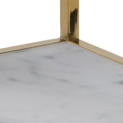 Alisma Bedside Table with White Marble Glass & Gold Base – image 6