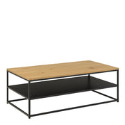 Gila Coffee Table with Open Shelf – Oak & Black – image 1