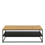 Gila Coffee Table with Open Shelf – Oak & Black – image 2