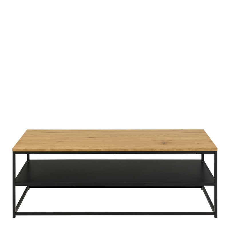 Gila Coffee Table with Open Shelf – Oak & Black – image 2